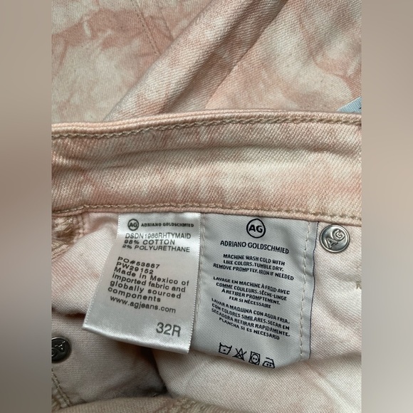 AG Jeans Alexxis Vintage High-Rise Straight Crop in Tie-Dye Mauve Orchid 32R - Picture 12 of 16